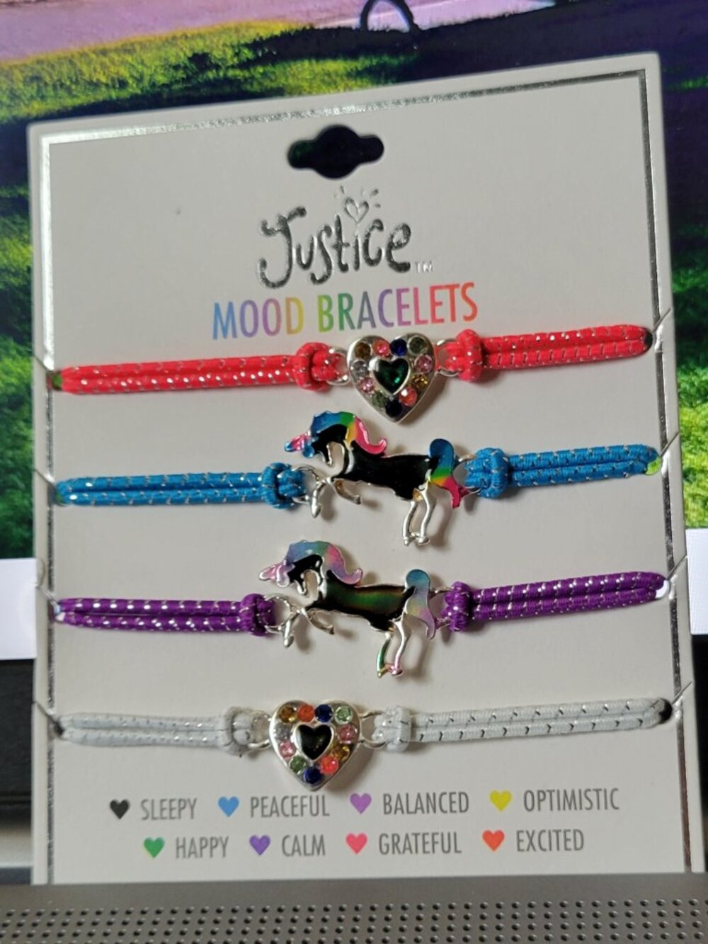 Girls' Multi-Colored Neon Mood Bracelets with Horses, Unicorns and Heart